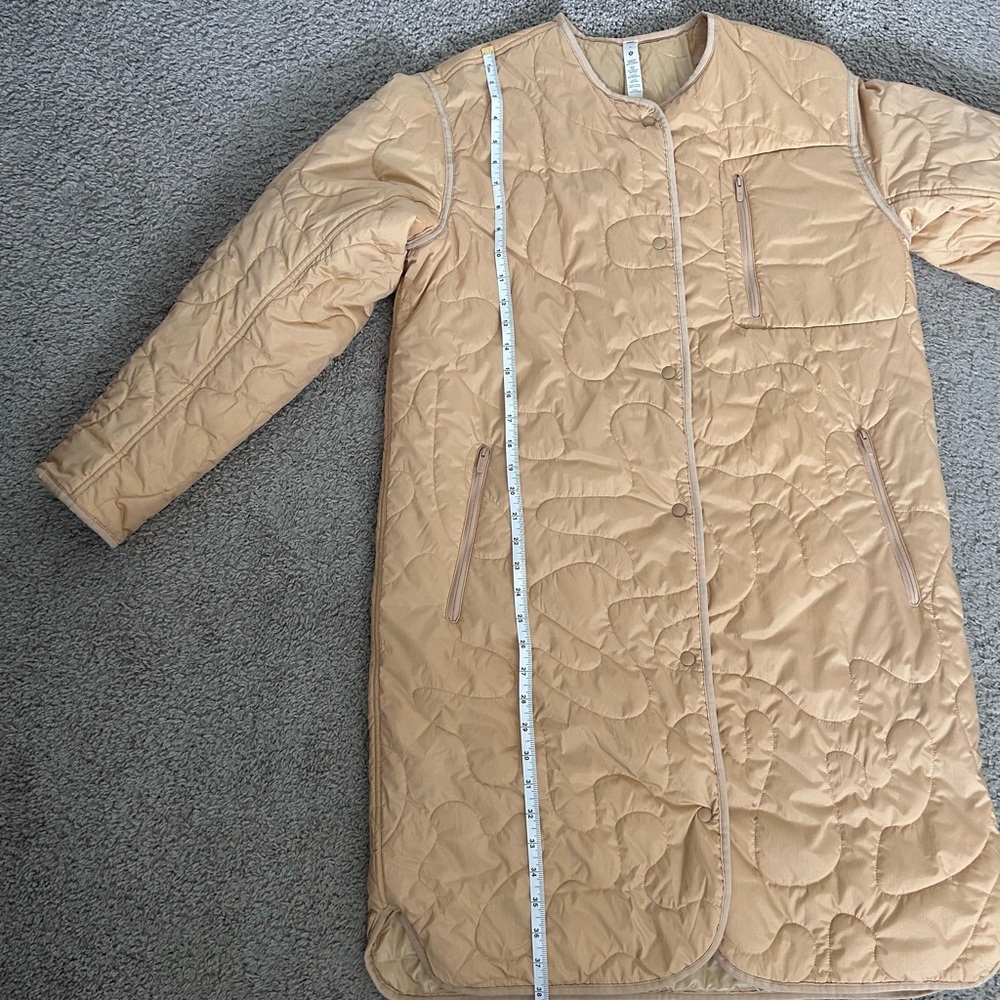 Lululemon Insulated Quilted Long Bomber- Heather Pecan Tan - Picture 6 of 11